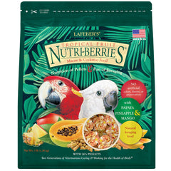 LAFEBER'S Nutri-Berries tropical fruit chunks for macaws and cockatoos foraging enrichment