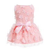 Laifug dog dress with puppy print princess pink for adorable photos and outings.