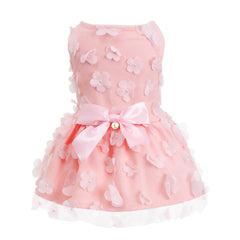 Laifug dog dress with puppy print princess pink for adorable photos and outings.