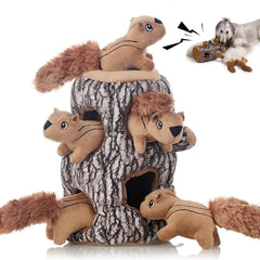 Laifug hidden squirrel puzzle trunk encourages active hide-and-seek play for dogs
