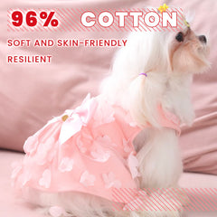 Laifug pink party dress for small breeds with soft knit cotton.