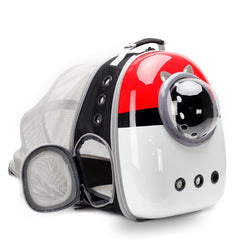 LAIRIES back expandable cat carrier with bubble window for travel visibility.