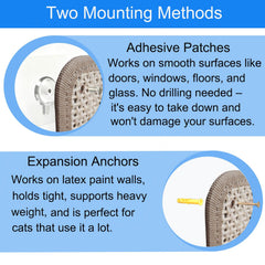 LAJEF bolts installation for sturdy wall mounting of the scratcher