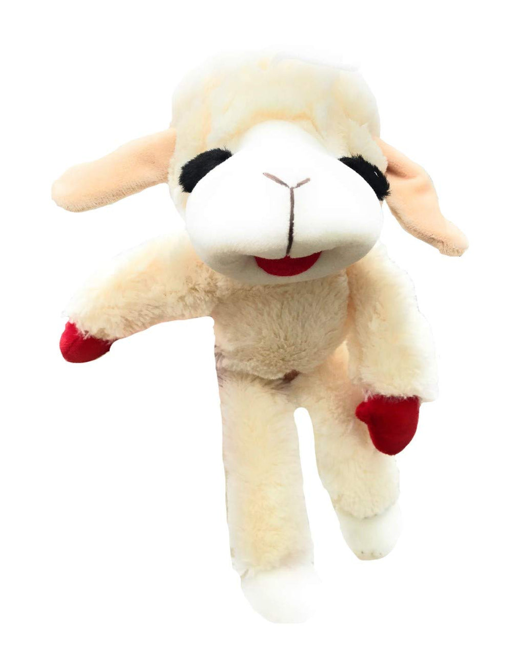 Lamb Chop 14-inch plush dog toy with soft texture for cuddling.