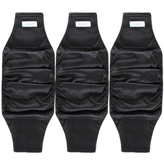 Langsprit male belly band for dogs, black, medium, with soft absorbent interior.