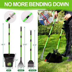 LANNEY Pooper Scooper bag-clip-lock secures bags during scooping.