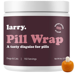 Larry Bacon Pill Wrap close-up showing moldable texture that fits pills of all sizes.