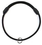 Lassos Boutique Thin Mountain Rope ID Collar in black for 14–20 inch necks.