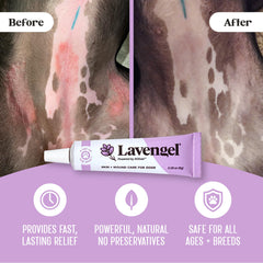 Close-up texture of Lavengel on skin.