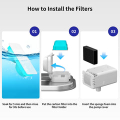 Lawfery cat fountain pre-filter sponges six-pack for better filtration.