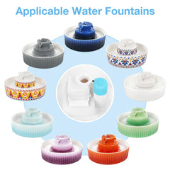 Lawfery pre-filter sponge filters capture hair and debris in a ceramic fountain.