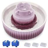 Lawfery Cupcake Cat Fountain front view shows durable ceramic design for long-lasting use