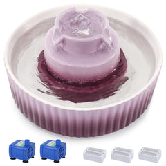 Lawfery Cupcake Cat Fountain front view shows durable ceramic design for long-lasting use