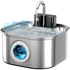 Lawfery wireless cat water fountain front view with 3.2L capacity for extended hydration