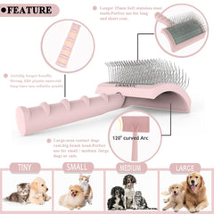 LBMBAIC ergonomic curved-handle slicker enables easy grooming sessions