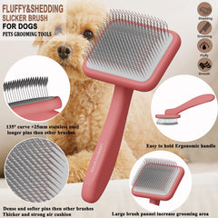 LBMBAIC&PAW poodle slicker brush with long pins reaches roots gently.