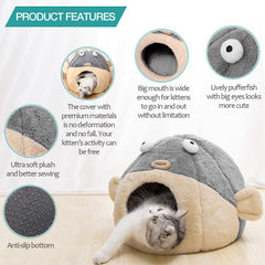 Lcybem plush fabric cat bed provides plush comfort for restful naps