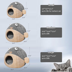 Lcybem cat bed with removable pillow in grey simplifies cleaning and year-round comfort