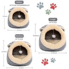 Lcybem cat cave bed microfiber fleece side for year-round comfort