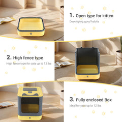 LCZLBRRD three-mode litter box adapts from kitten to adult cats