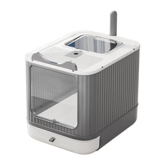 LCZLBRRD upgraded enclosed litter box lid for mess-free containment and privacy.