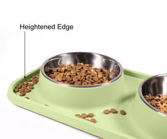 L.D.Dog bowls with non-skid pads stay steady during mealtime