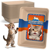 Le Sens Amazing Home 12-pack disposable litter boxes arranged for easy disposal.