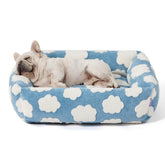 LE SURE cute dog bed with rectangle jacquard plush for cozy naps.