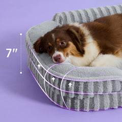 LE SURE dog bed shows waterproof liner protecting the foam from spills
