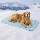 LE SURE extralarge dog cooling mat blue top view, cool resting spot for heat-prone dogs
