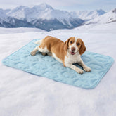 LE SURE large blue dog cooling mat top view with cooling surface