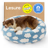 LE SURE donut dog bed in blue 36-inch with plush cushion for cozy naps