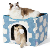 LE SURE Indoor Cat Bed front view shows a spacious den for naps