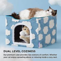 LE SURE Indoor Cat Bed inside den view highlights a private hideaway for cats