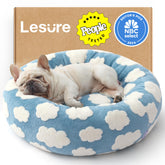 LE SURE Shown on TV donut dog bed front view, cozy round shape for pets