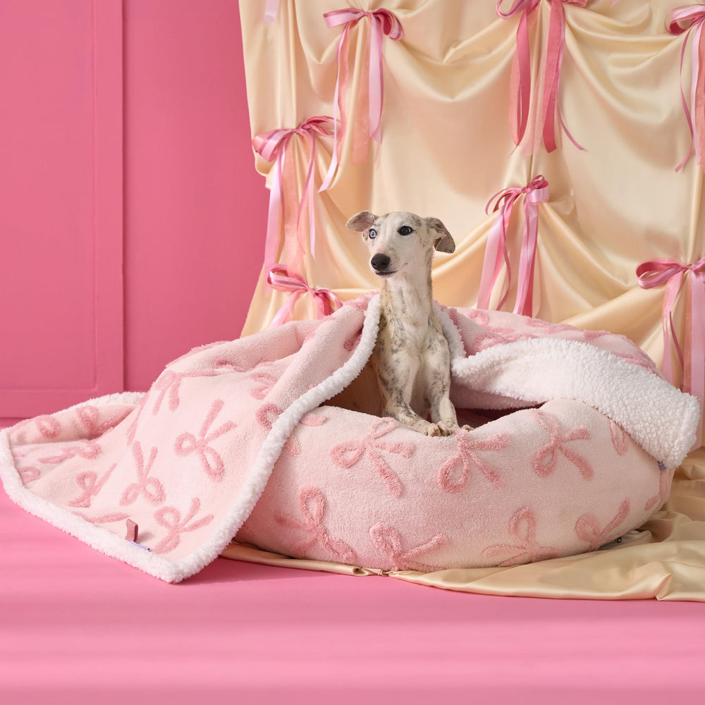 LE SURE blanket cloud pattern offers cozy, double-sided warmth.