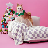 LE SURE waterproof dog blanket with double-sided sherpa and jacquard purple for cozy warmth