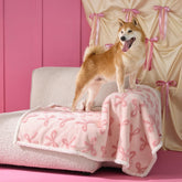 LE SURE bow-design pink taffy blanket protects furniture while adding style