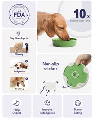 LE TAUCI small-breed bowl with kibble highlights maze design for slower meals