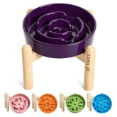 LE TAUCI elevated ceramic slow-feed dog bowl for small breeds
