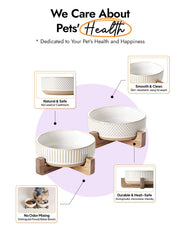 LE TAUCI PET double ceramic bowls keep food and water tidy