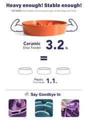 LE TAUCI slow-eating maze pattern bowl helps dogs pace meals calmly.