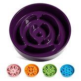 LE TAUCI slow feeder maze purple bowl slows eating during meals.