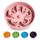 LE TAUCI slow-feeder bowl in pink bloom supports slower eating during meals
