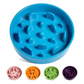 LE TAUCI slow feeder bowl in vortex blue slows eating for mindful meals