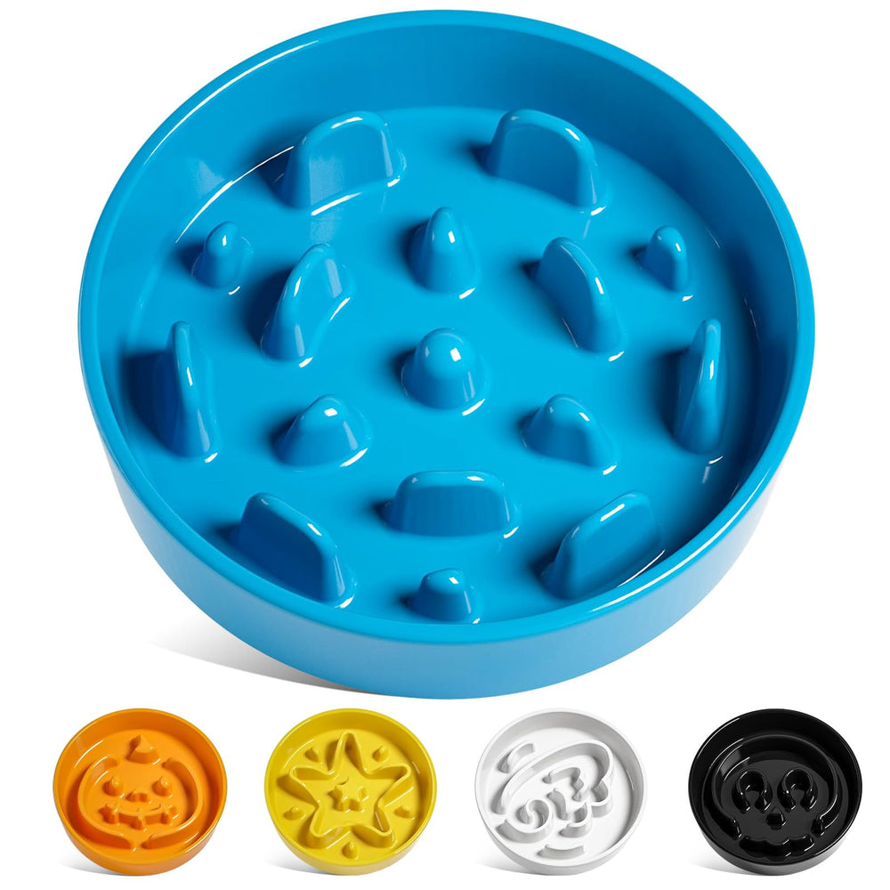 LE TAUCI vortex blue ceramic slow feeder bowl for small dogs to slow eating