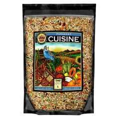 LEACH GRAIN & MILLING CO. Parakeet Cuisine seed-blend bag supports daily energy and nutrition.