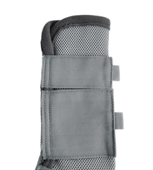 LEAFOREST Horse Fly Boots on rear left leg showing snug Velcro closure.