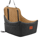 Lealchum dog booster seat with soft fabric for cozy car trips.