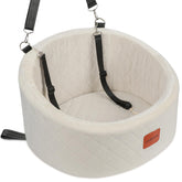 Lealchum dog car seat beige with ultra soft fabric for cozy rides